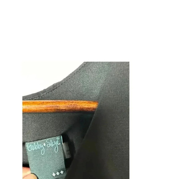 Gabby Skye Dress Cap Sleeve black  Tie Waist Faux Wrap SZ 10 - Picture 4 of 10